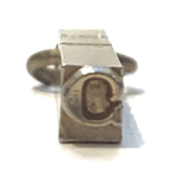 Metal Stamp or Typewriter Key “G” or “C” Necklace Pendant Keychain Gold Prism - Picture 3 of 6